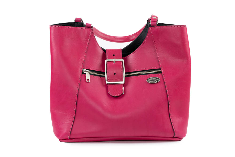 Hot pink leather purse