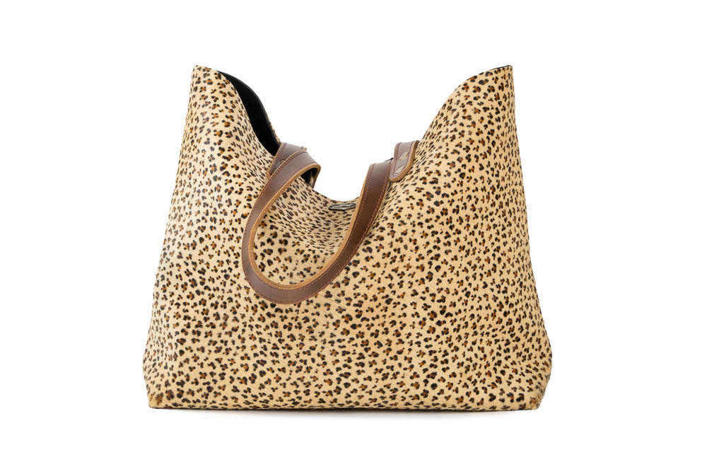 Faux leopard skin leather purse